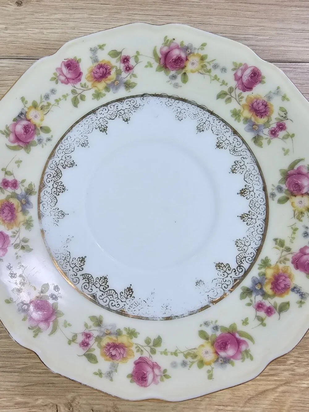Gold Castle Hostess Sugar Bowl with Lid and Saucer Plate Floral Vintage Japan